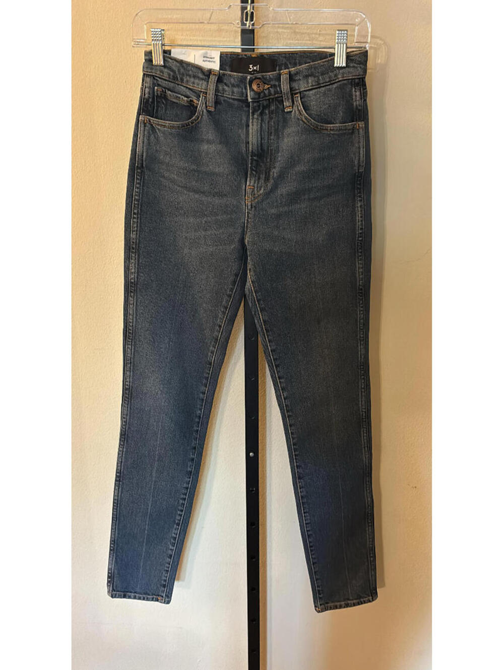 3X1 Straight Authentic High Rise Jeans in Dark Vintage, $295 NWT, Size 25, #72